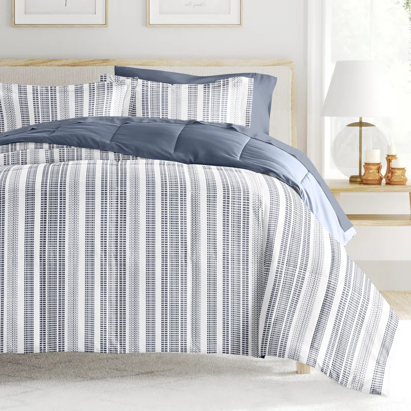 IEnjoy Home 7-Piece Bedding Bundle - Pattern Comforter and Sheet Set