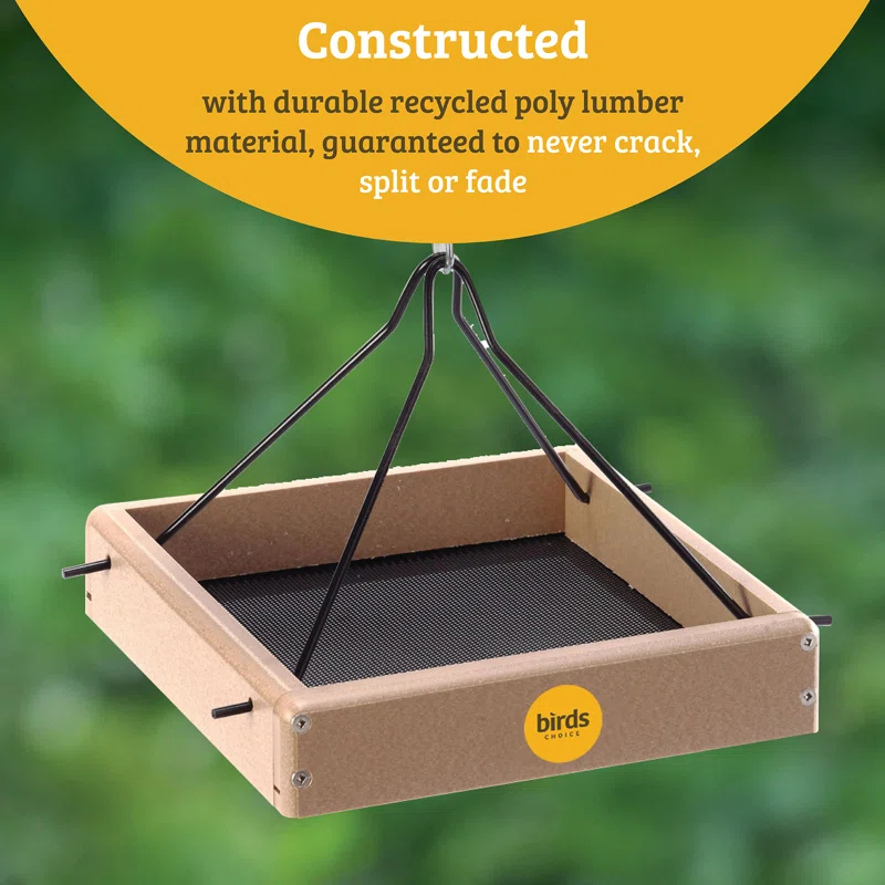 Birds Choice Hanging Platform Bird Feeder in Recycled Plastic Small