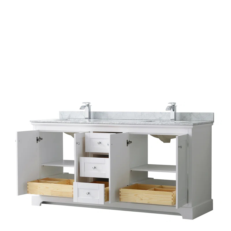 Avery 72'' Double Bathroom Vanity with Stone Top