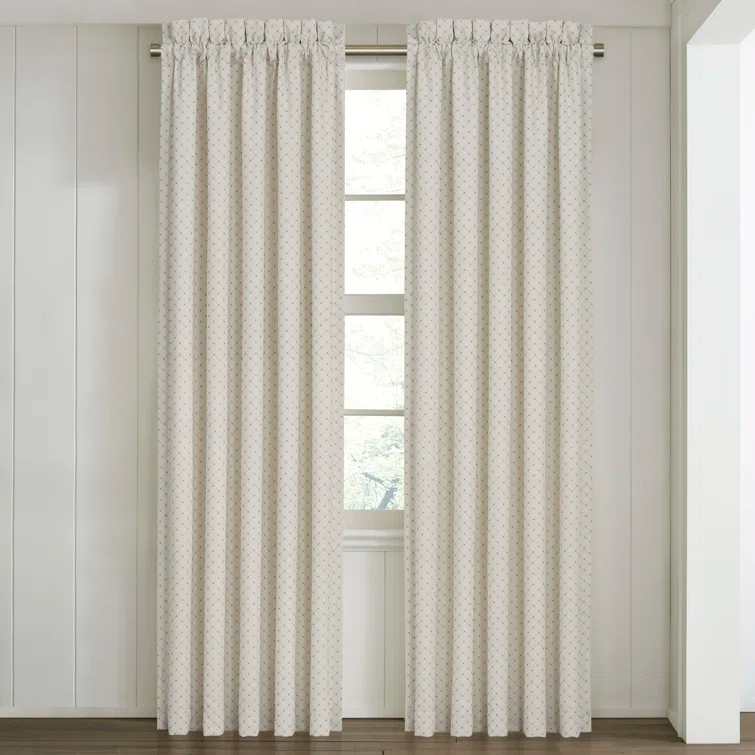 Ivory Light-Filtering Polyester Rod Pocket Window Panels, 84"