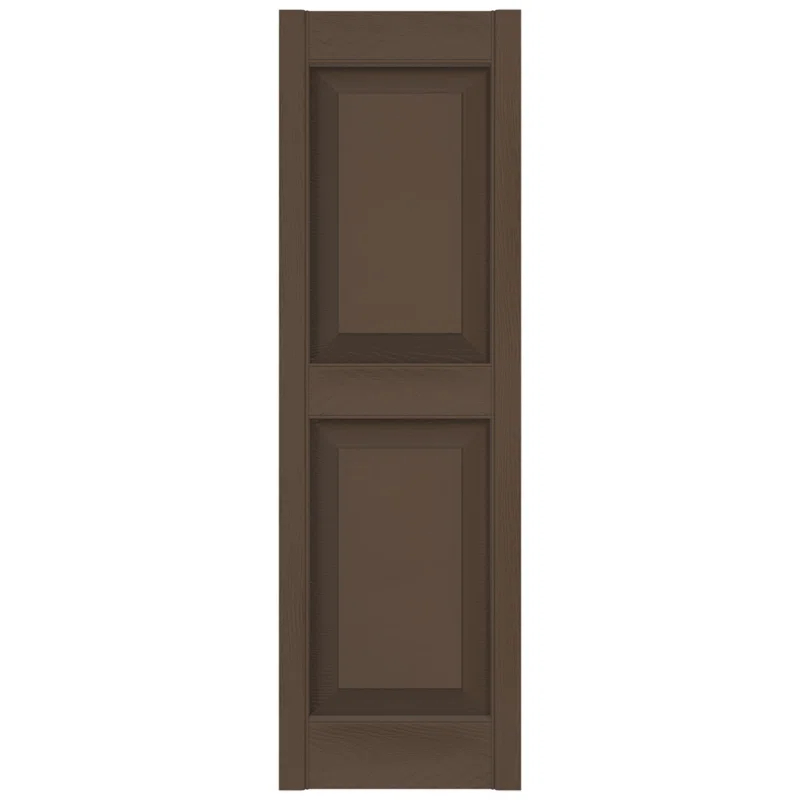 Builders Edge, TailorMade Two Equal Panels, Raised Panel Shutters, Includes Matching Installation Spikes (Per Pair) | Wayfair
