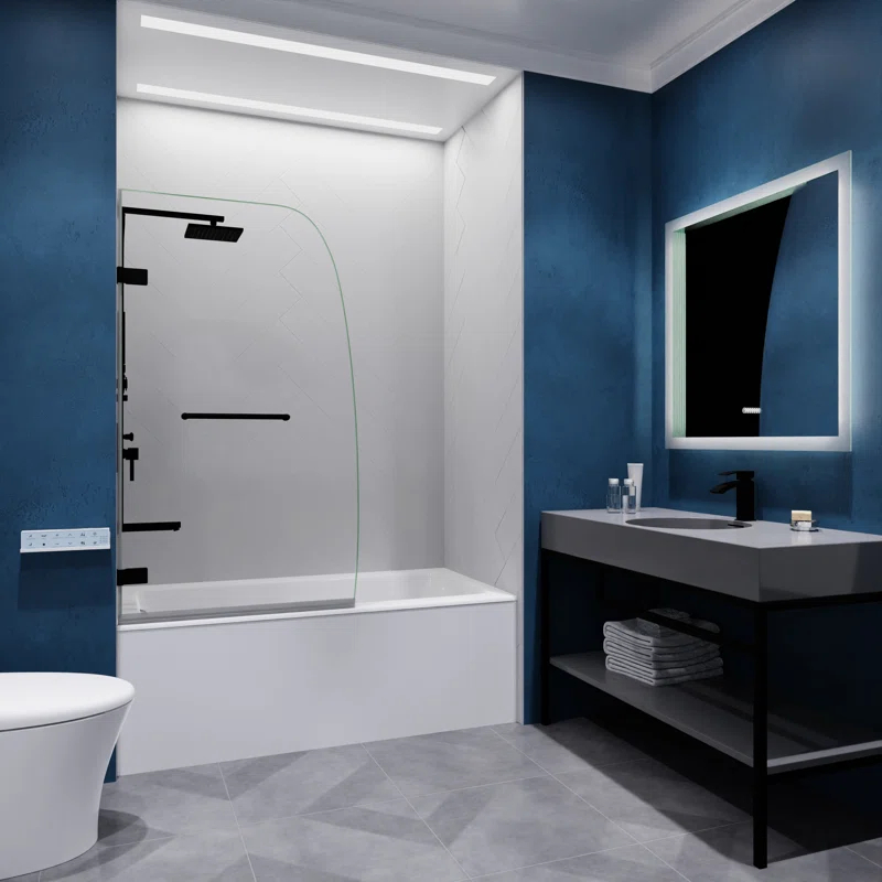 Vensea Series 31.5" W x 56" Pivot Frameless Tub Door