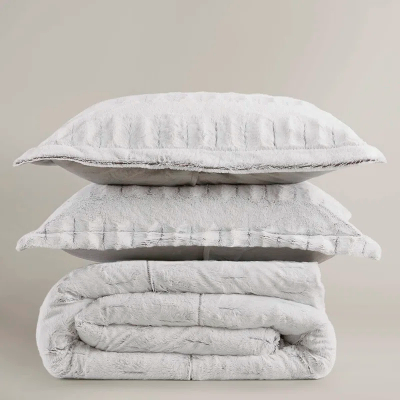 Madison Park Gia Back Print Long Fur Comforter Mini Set