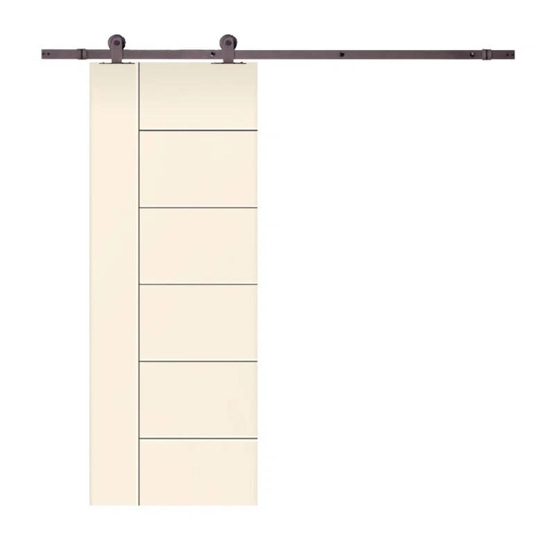 Calhome Hollow Paneled Painted with Installation Hardware Kit Barn Door