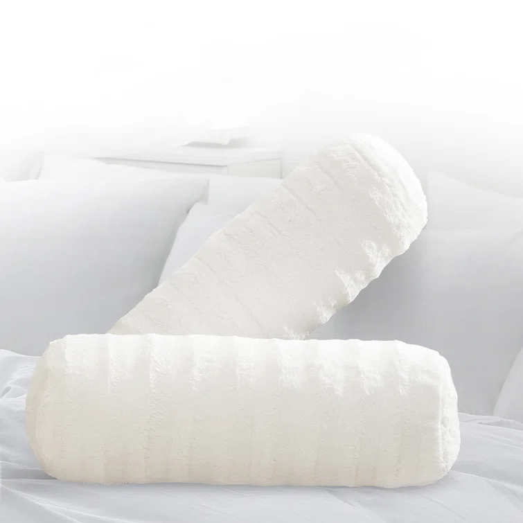 Cheer Collection Cheer Collection Faux Fur Bolster Pillow