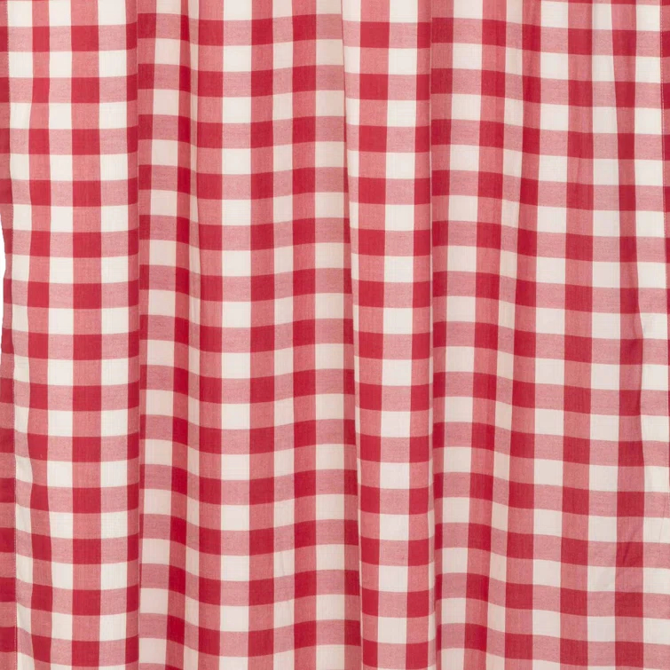 VHC Brands Annie Buffalo Check Plaid Cotton Ruffled Cafe Curtain (Set of 2)