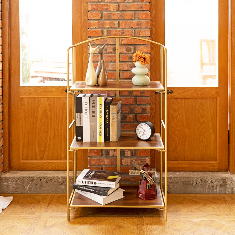 Lejon No Assembly Folding Etagere Bookcase