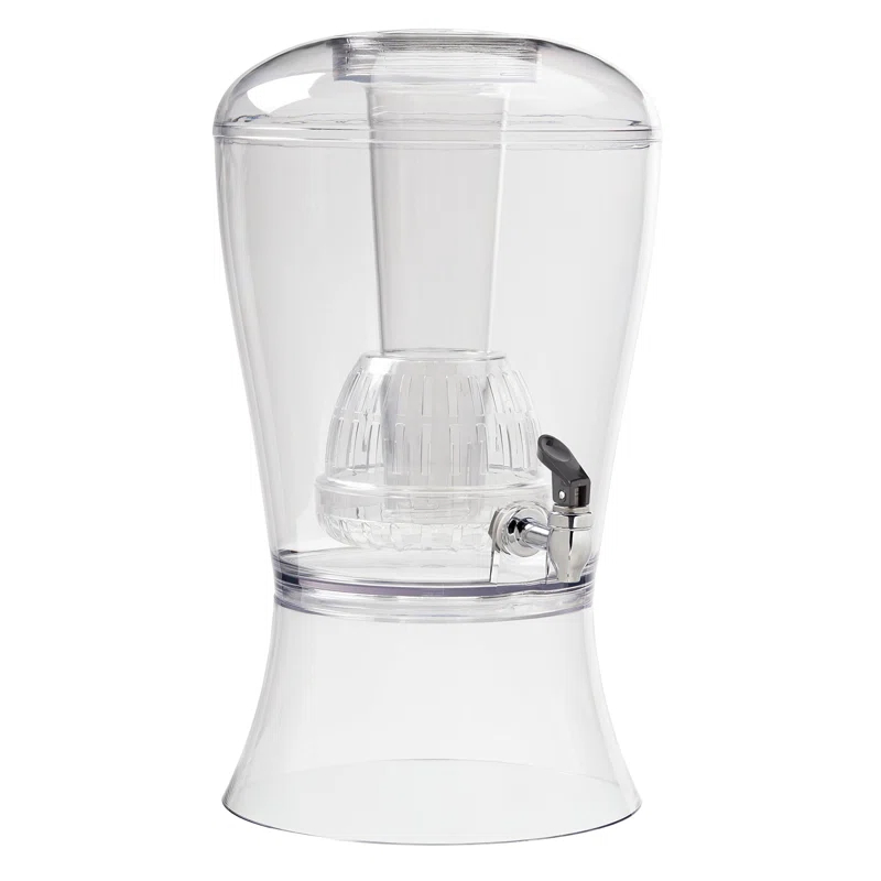 Bloomsbury Market Beverage Dispenser With Ice Cylinder And Fruit Infuser, 3 Gallon, Clear