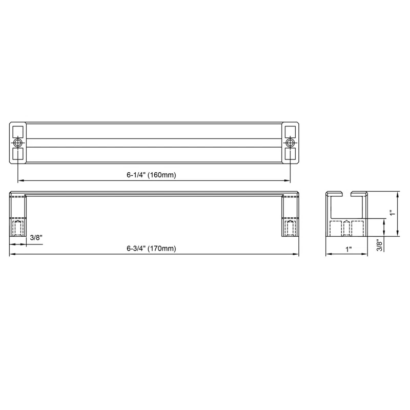 Dowell DOWELL   6 1/4 Inch Center To Center, Black, Single Pack