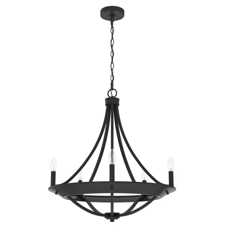 Hunter Fan Perch Point 5 Light Candle Style Wagon Wheel Chandelier