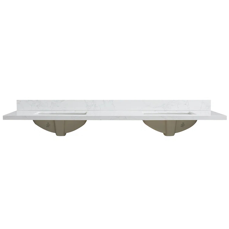Vinnova Jaen 73'' Stone Double Bathroom Vanity Top with Sink