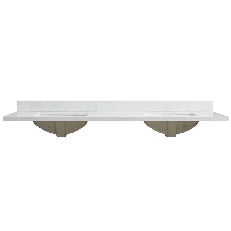 Vinnova Jaen 73'' Stone Double Bathroom Vanity Top with Sink