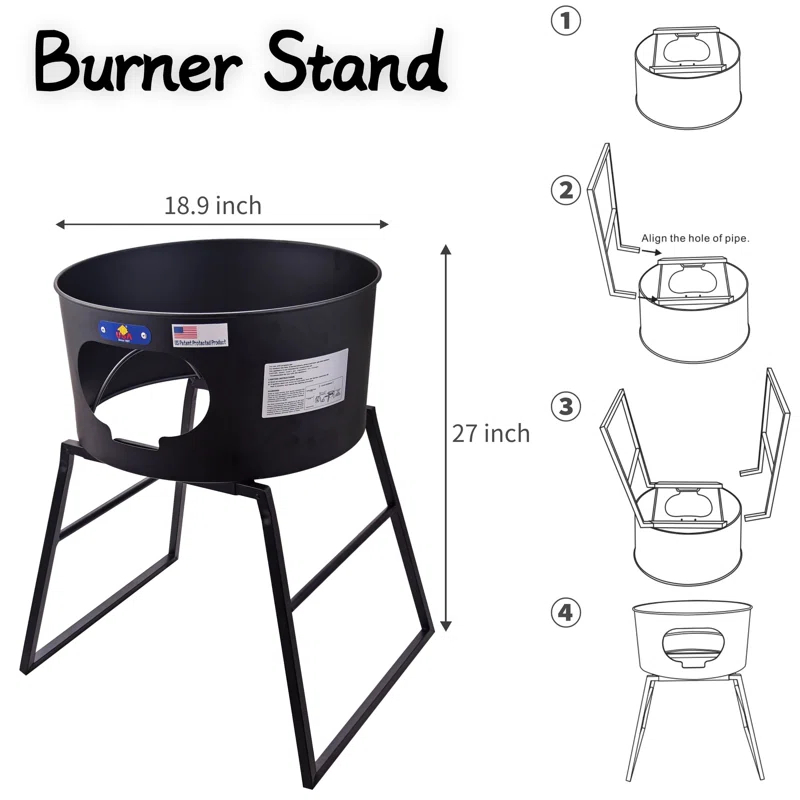 ARC 23" Stainless Steel Concave Comal Set, 30,000 BTU Propane Burner and Stand, Discada Disc Cooker.
