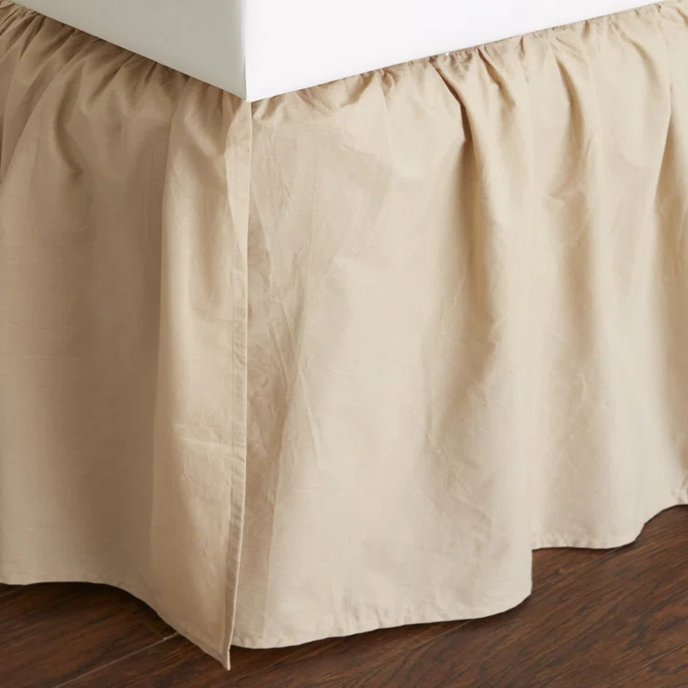 Fresh Ideas Fresh Ideas Ruffled Poplin Bed Skirt, 14" Drop Length