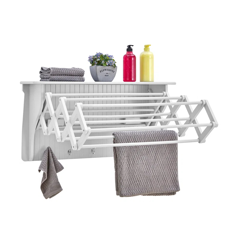 Latitude Run® Collapsible Accordion Wall Mounted Drying Rack