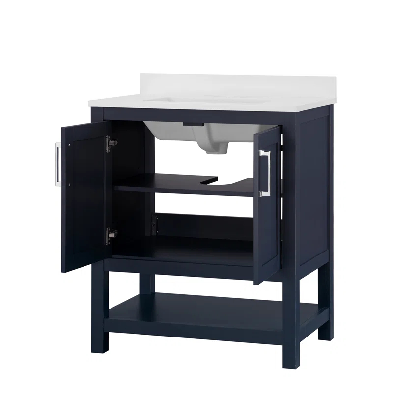 OVE Decors Vegas 30" Midnight Blue Single Bathroom Vanity Set