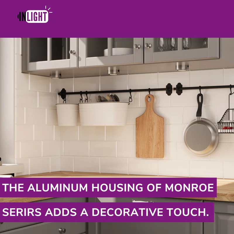 Inlight IN-0107-3-BZ-40 Inlight 2.75" Wide LED Puck Lights Kit, 4000K, Swivel and Wired , Dimmable, 3 Packs