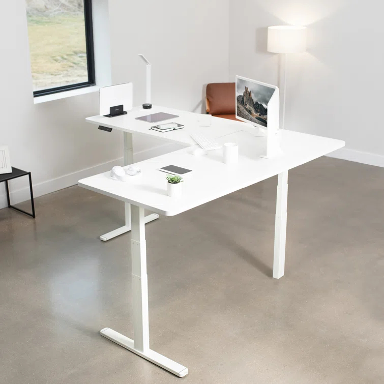 VIVO Electric 77" x 71" Corner Stand Up Desk, 3E7B Series | Wayfair