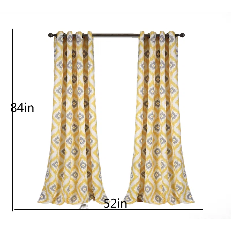 Lush Decor Diamond Ikat Polyester Semi Sheer Curtain Pair (Set of 2)