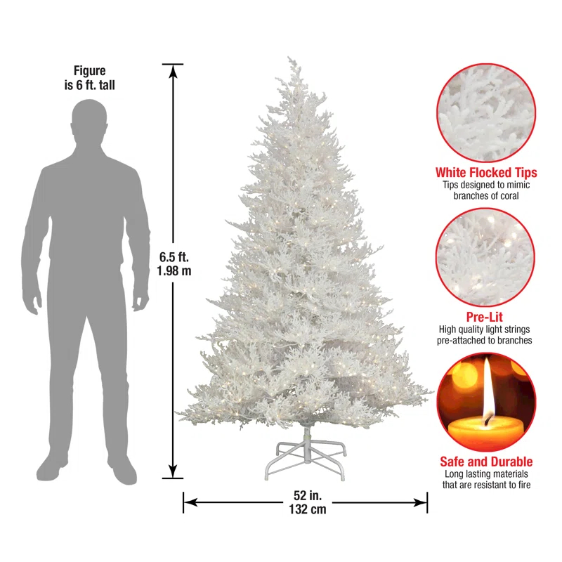 HGTV Home Collection Lighted Christmas Tree with Realistic Needles