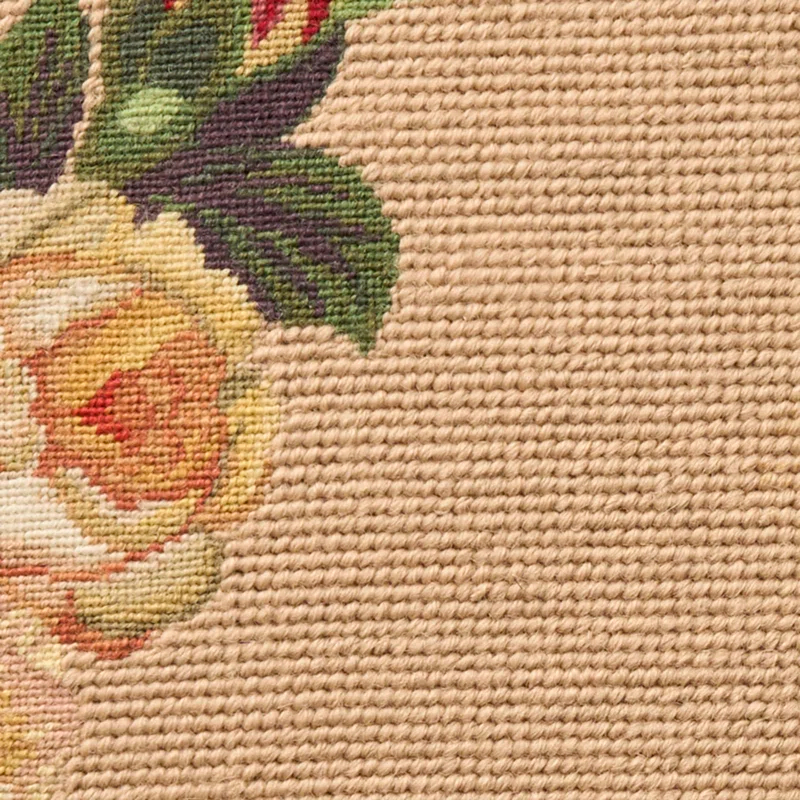 Mina Victory Mina Victory Vintage Pillow Rose Border 16" x 24" Beige Indoor Throw Pillow