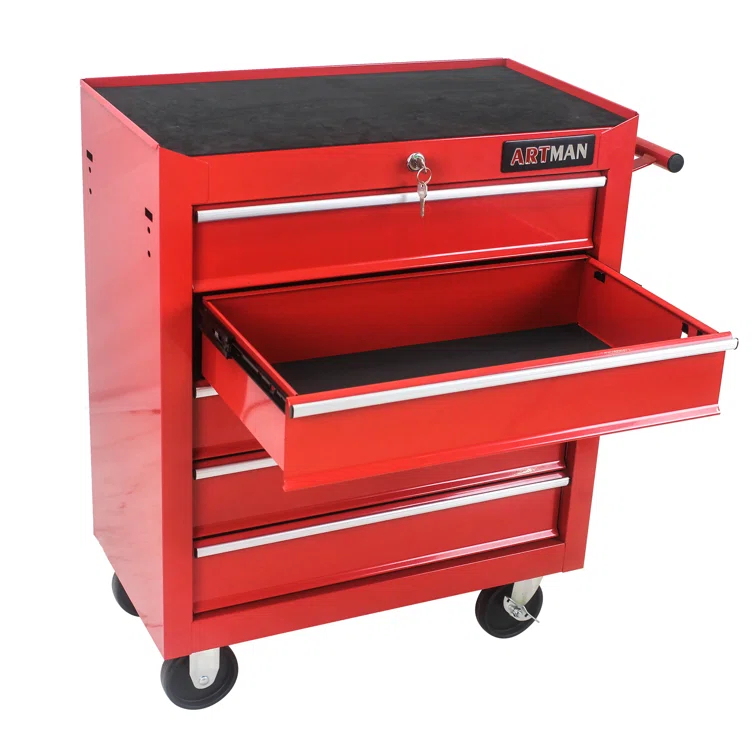 Yesurprise 12.99'' W 5 -Drawer Steel Job Site Storage with Wheels