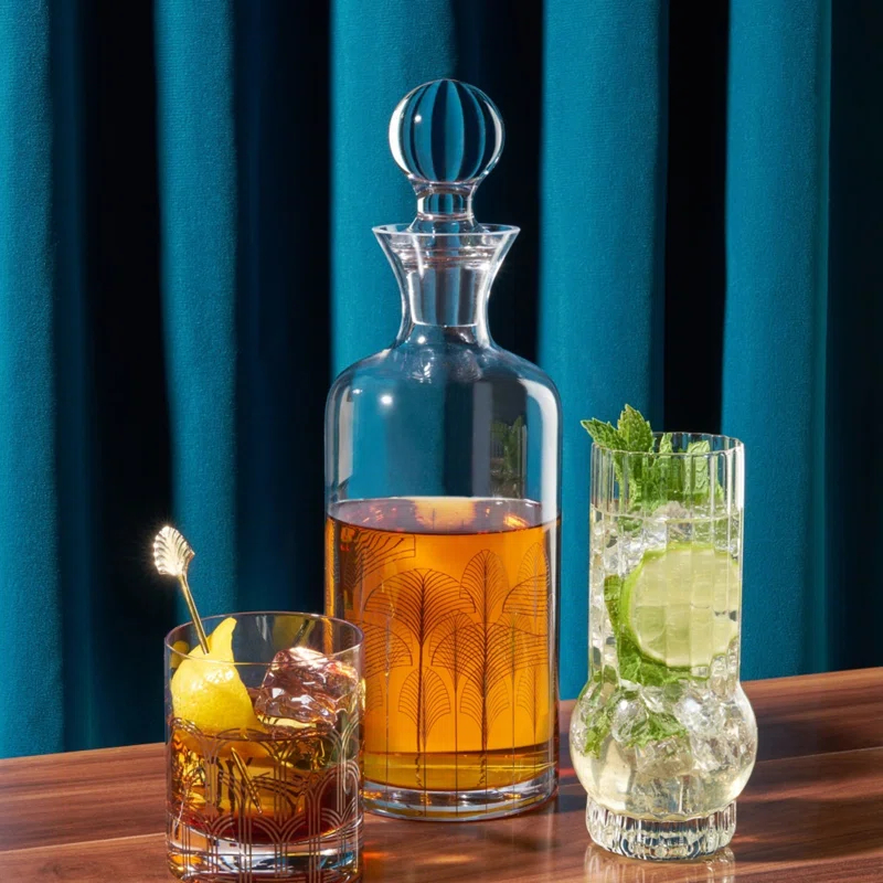 Viski Art Deco Crystal Decanter