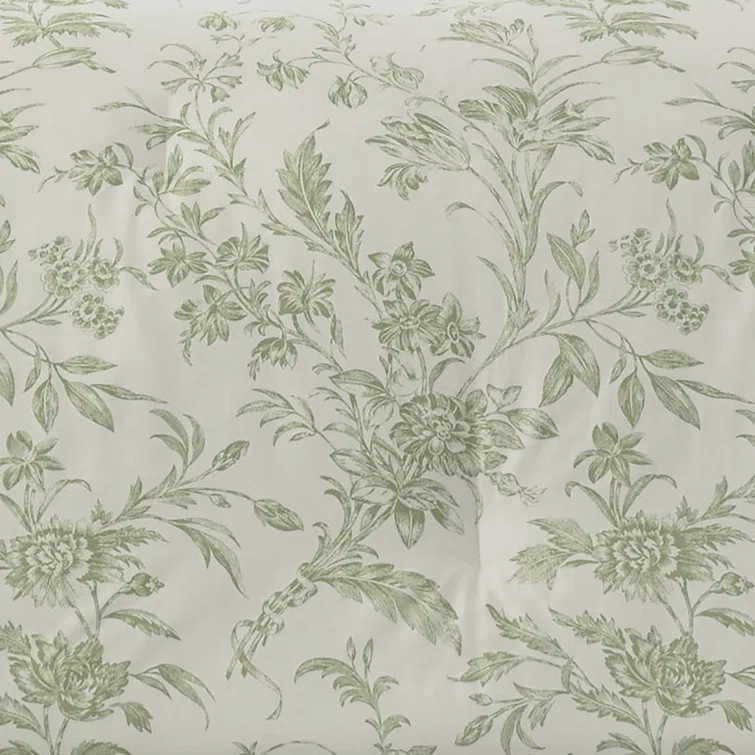 Laura Ashley Laura Ashley Natalie Green Floral Cotton Comforter Bonus Set