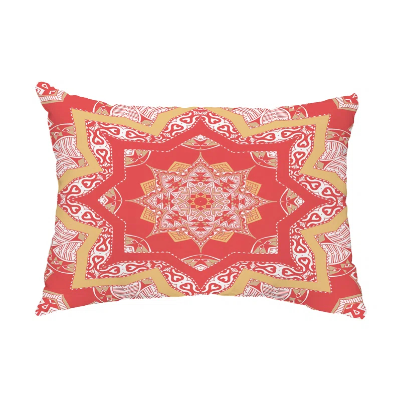e by design Geometric Indoor/Outdoor Reversible Throw Pillow