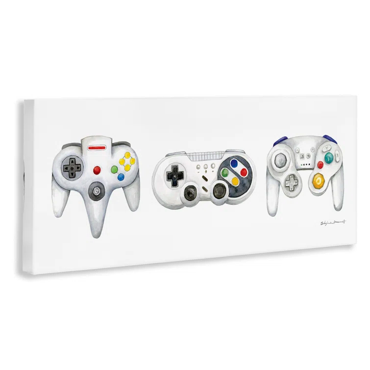 Stupell Industries Vintage Video Game Controllers by Stephanie Workman Marrott - Graphic Art