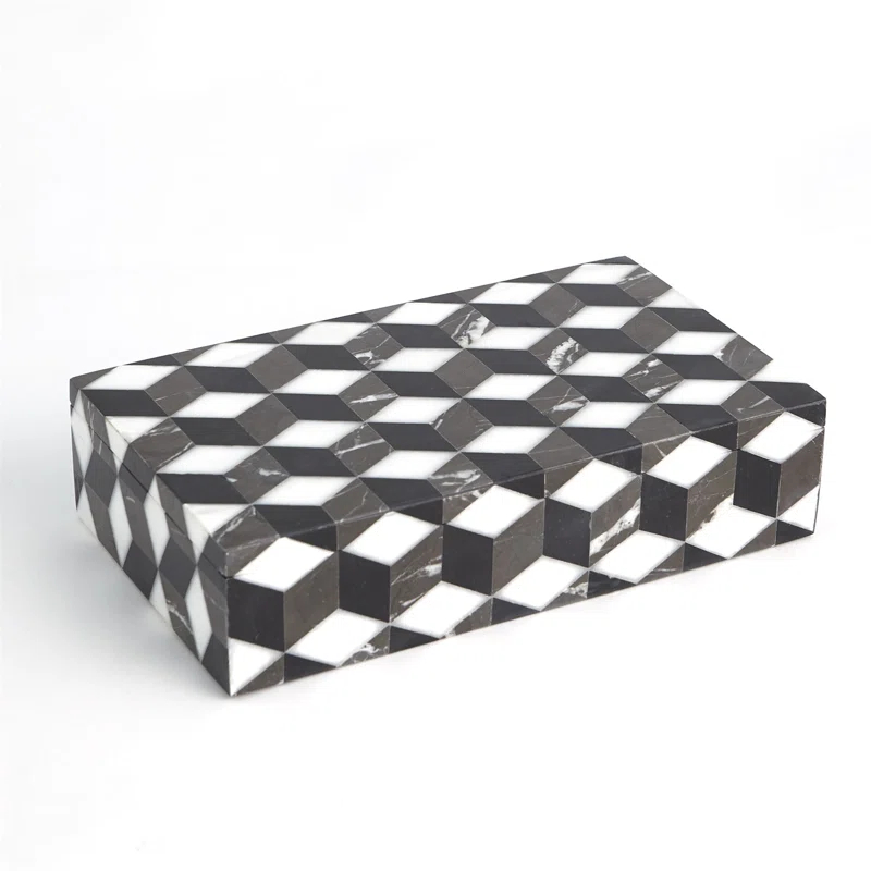 Global Views Escher Marble Box-Lg