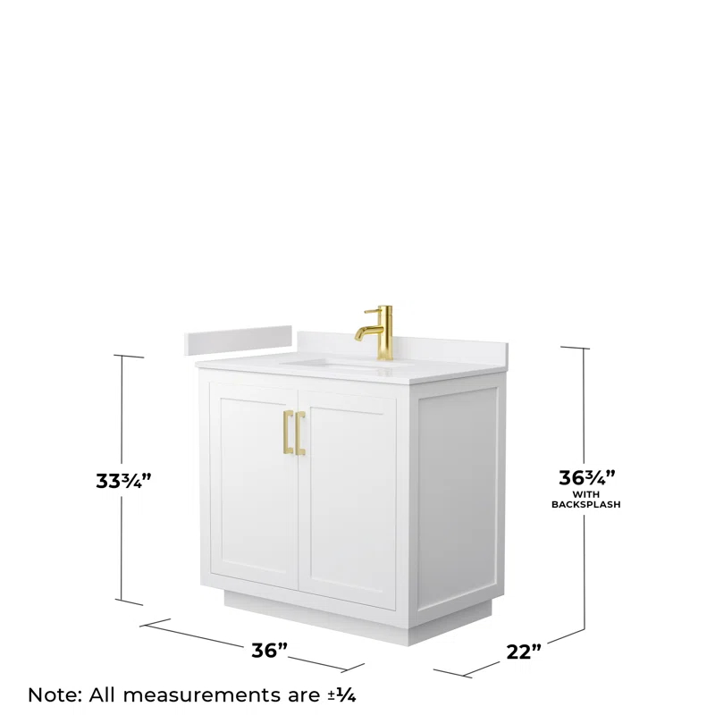 Wyndham Collection Miranda 36" Freestanding Single Bathroom Vanity with Cultured Marble Top