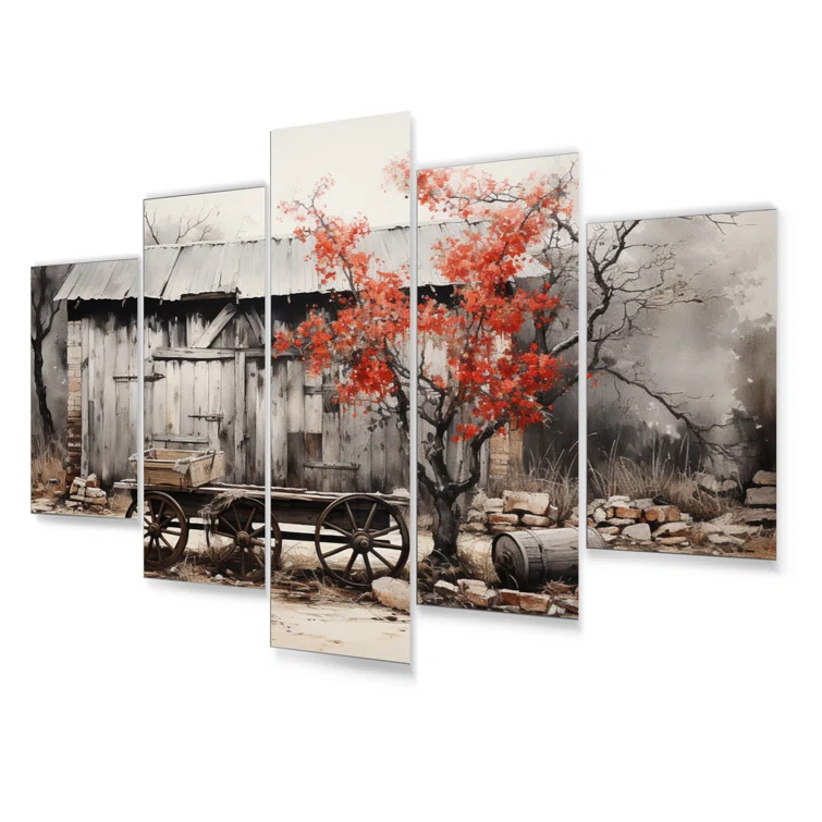 Design Art Barn Rustic Elegance I - Farmhouse Metal Wall Decor Set | Wayfair