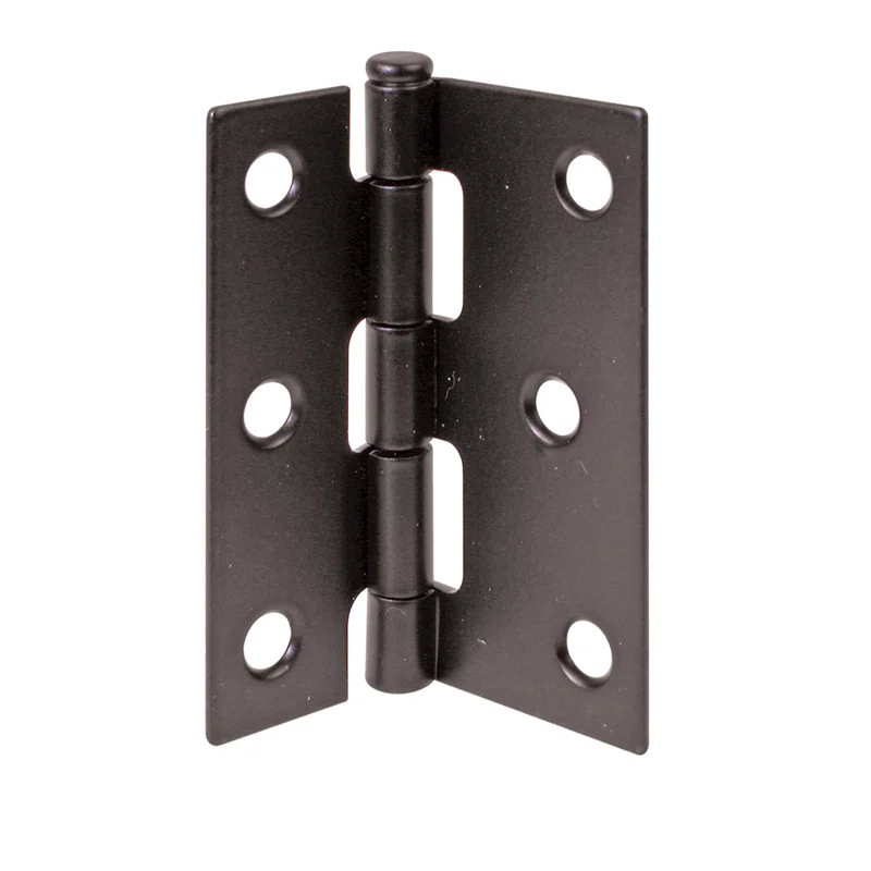 Prime-Line Screen Door Replacement Hinges, 3 in. Long, Steel, Black (Set of 2)