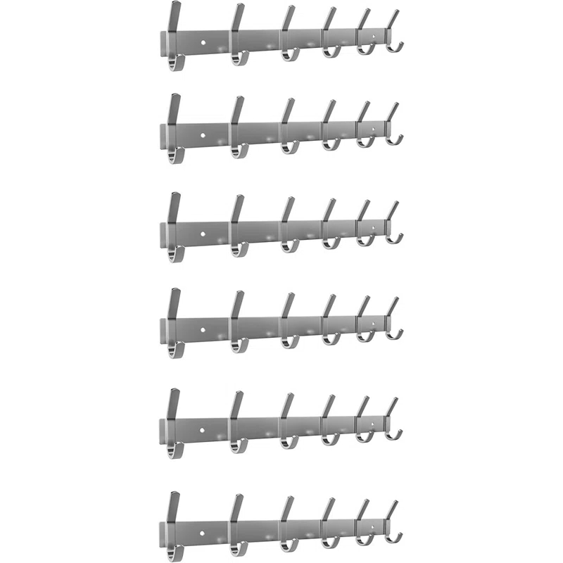 MAXAYA Coat Rack Wall Mount With 6 Double Hooks For Hang...