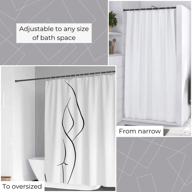 Evideco Adjustable Shower Curtain Rod, Tension Design for Quick Installation, Extendable Length 41.3 to 98.4 Inches