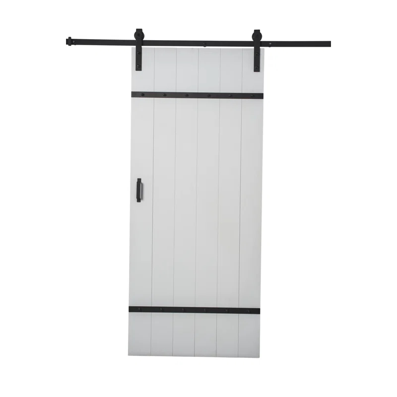 Renin 36'' x 84'' Semi-Solid Paneled Low-Gloss with Installation Hardware Kit Barn Door