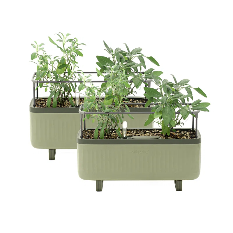 Vego Garden Mini Herb Plastic Outdoor Pot Planter with Trellis