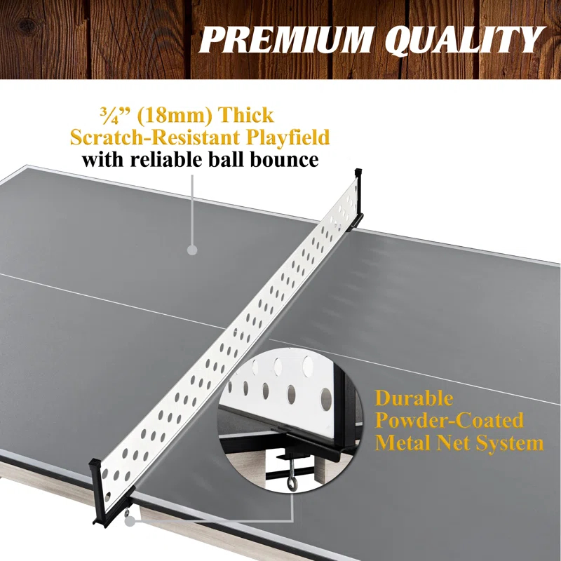 Barrington 9-ft Coventry Tennis Table, Official Size with Metal Net and Storage Drawer