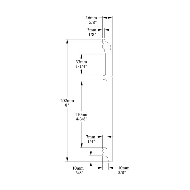 Orac Decor 7.875'' H x 78'' W x 0.63'' D Plastic Chair Rail (Set of 5)