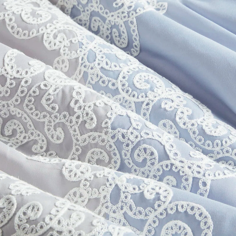 Gracie Mills Jorge 8-Piece Embroidered Brushed Microfiber Comforter Set
