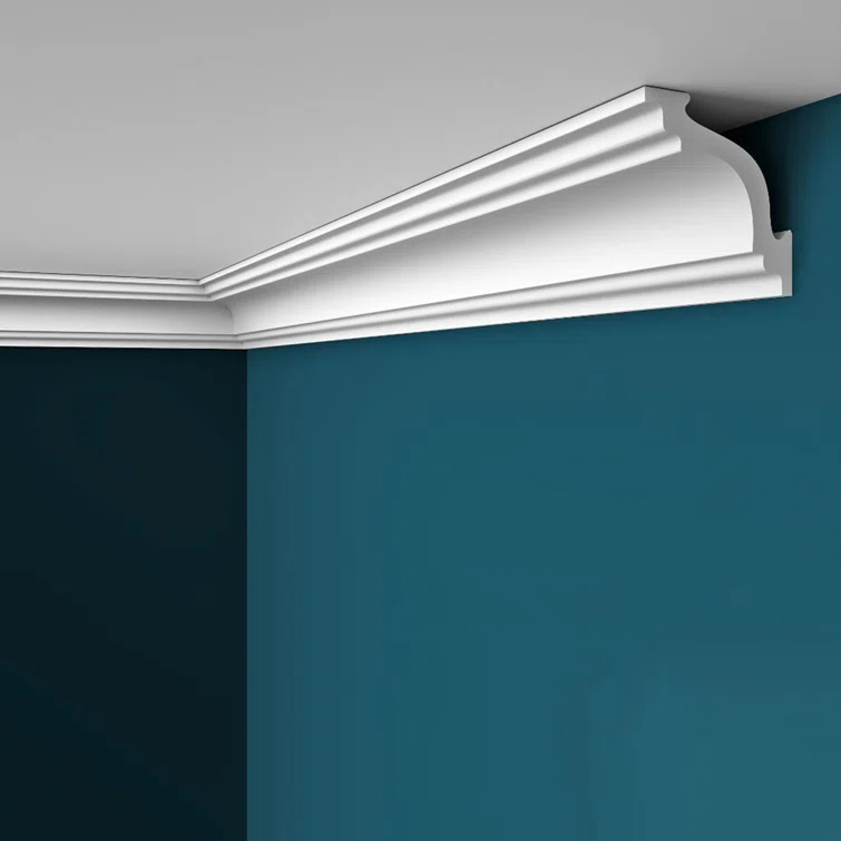A La Maison Ceilings Ericka 78.5"L x 5.75"W x 4.09"H x 24.09"D Glue-Up Styrofoam Crown Molding 97.5 ln. ft. (Set of 15)