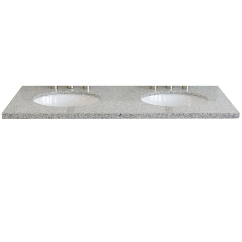 Bellaterra Home Ovate 49'' Granite Double Bathroom Vanity Top with Sink