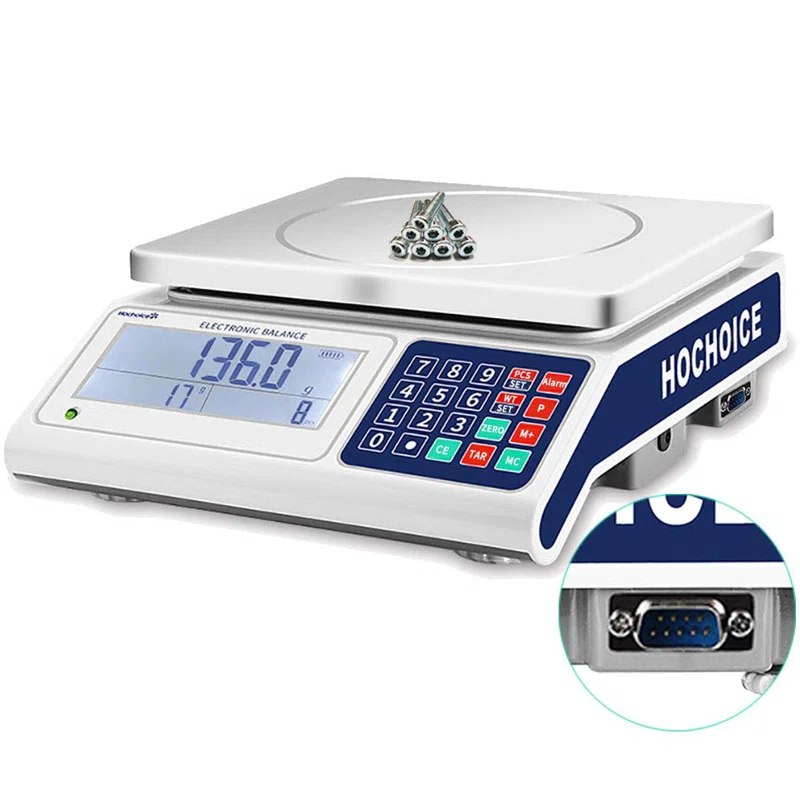 MODERN WALLS LLC Industrial Counting Scale Gram Scales For Parts And Coins 66Lb/0.00022Lb-30Kg / 0.1G Accuracy With RS232 Port For Connecting Computer Or Printer