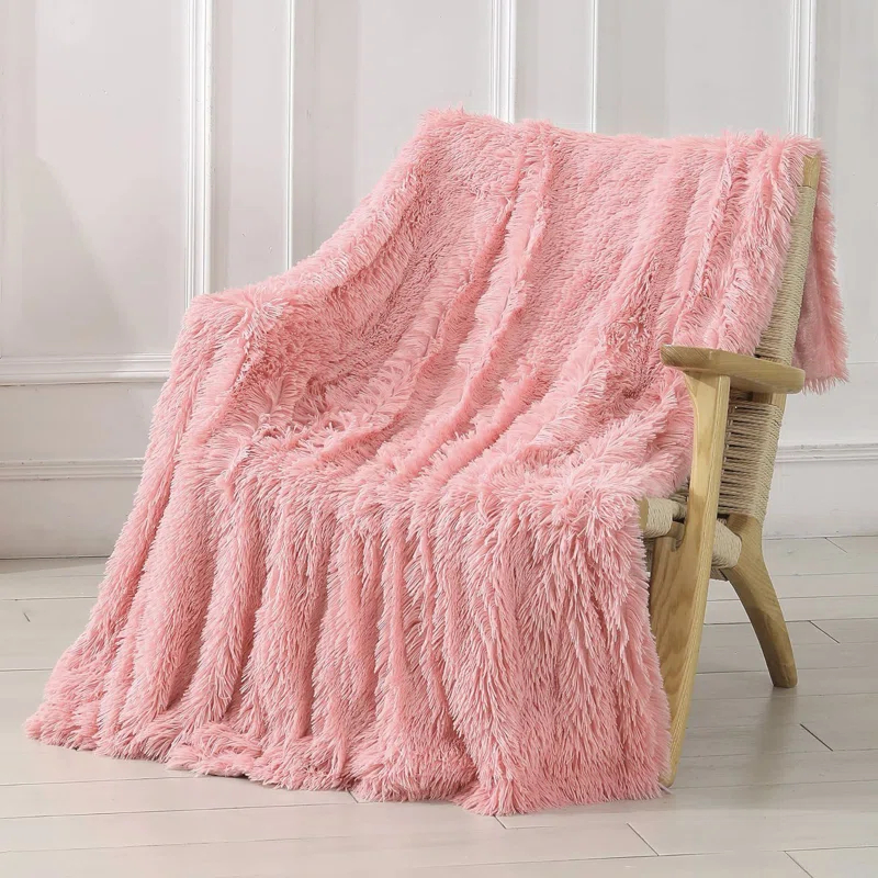 Kate Aurora Kate Aurora Regal Luxe Oversized Ultra Soft & Fuzzy Lined Accent Throw Blanket-50Wx70L In.-Beige