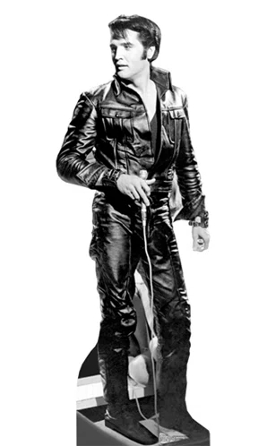 Elvis Presley in Black Leather Life-Size Cardboard Stand-Up