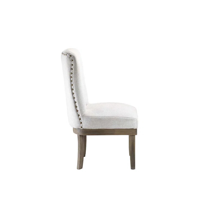 Landon Linen Upholstered Side Chair in Gray
