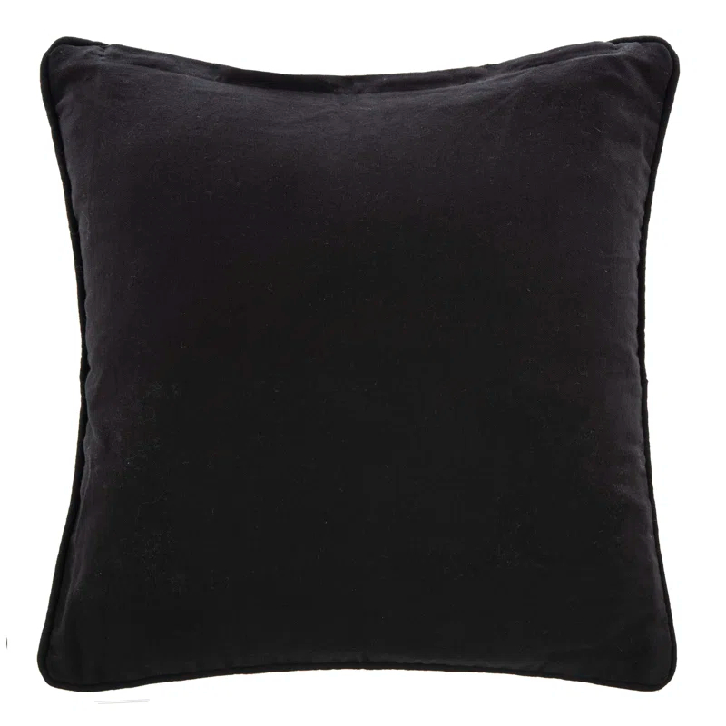 Embroidered Cotton Blend Throw Pillow