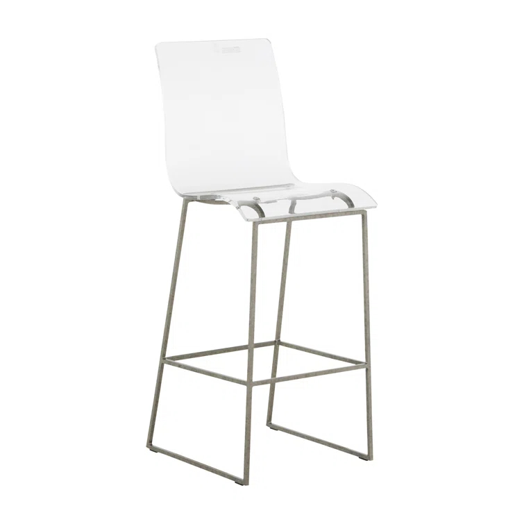 Gabby King 30.25" Bar Height Stool - Silver