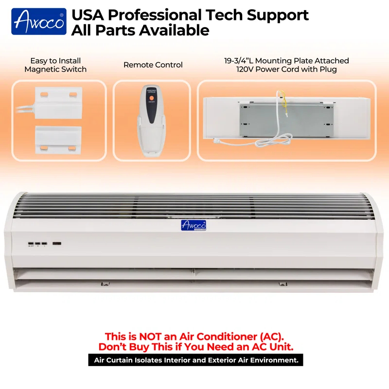 Awoco Awoco 48" Slimline Air Curtain Fan